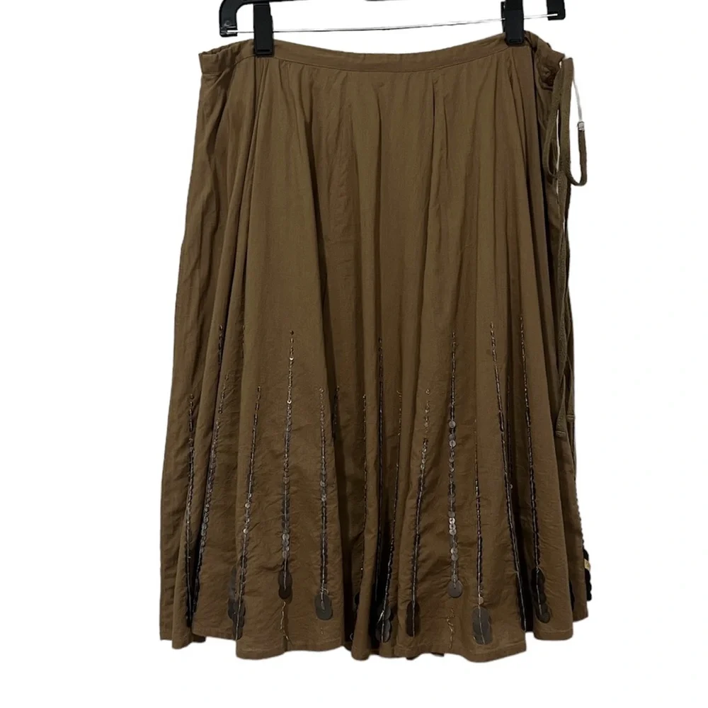 VINCE 90’s Embellished Brown Skirt (Size XS)